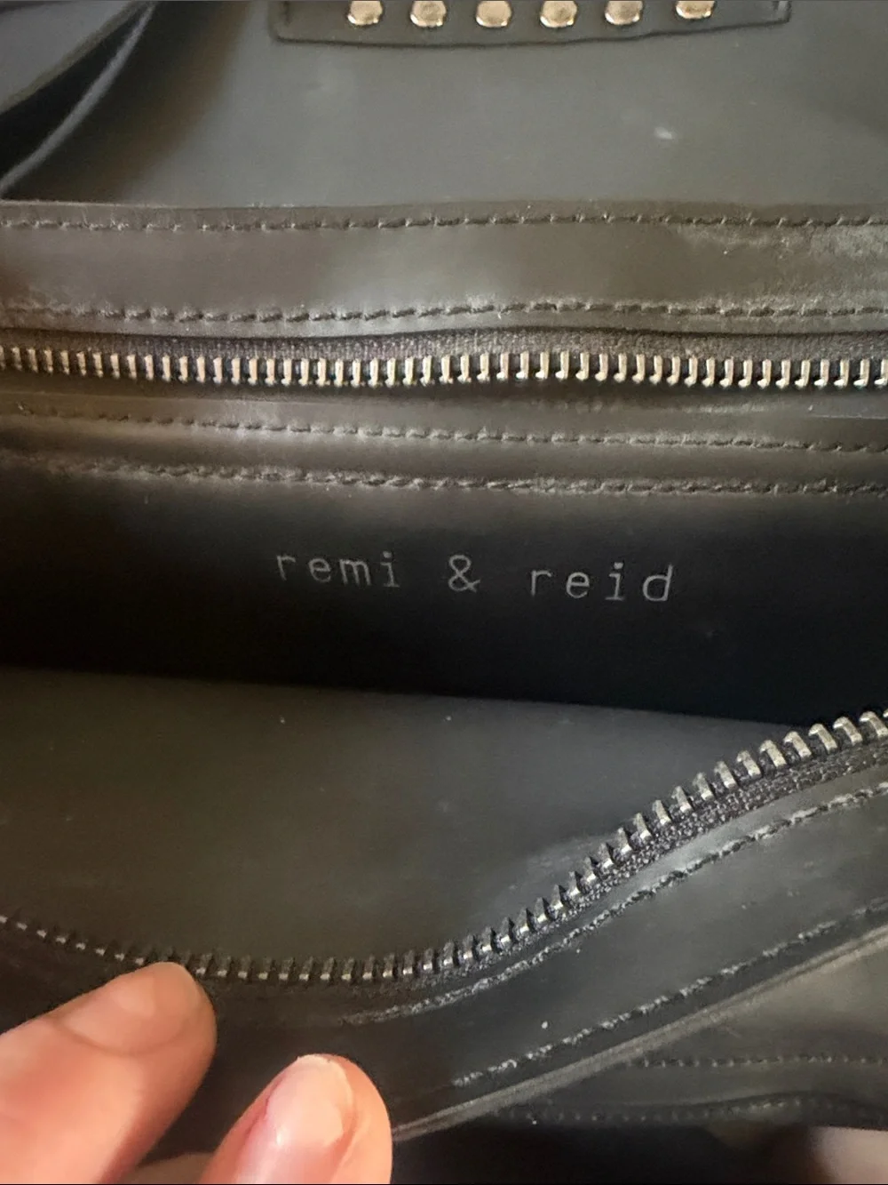 Black Studded Flap Leather Messenger Bag